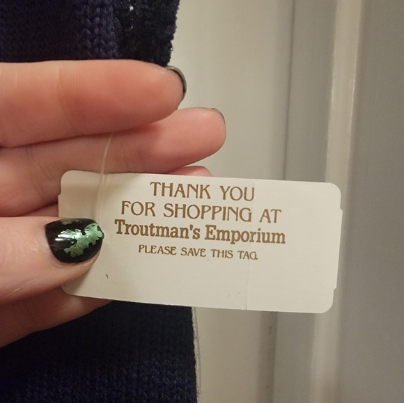 Vintage Navy Koret Sweater Vest With Floral Embroidery Size Medium NWT - Picture 12 of 14